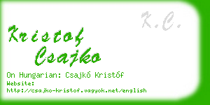 kristof csajko business card