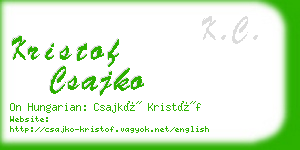kristof csajko business card